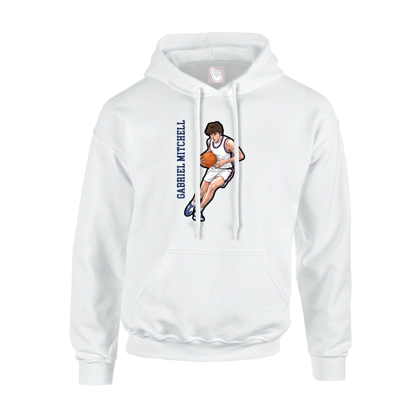 Hoodie — Name Vertical in White