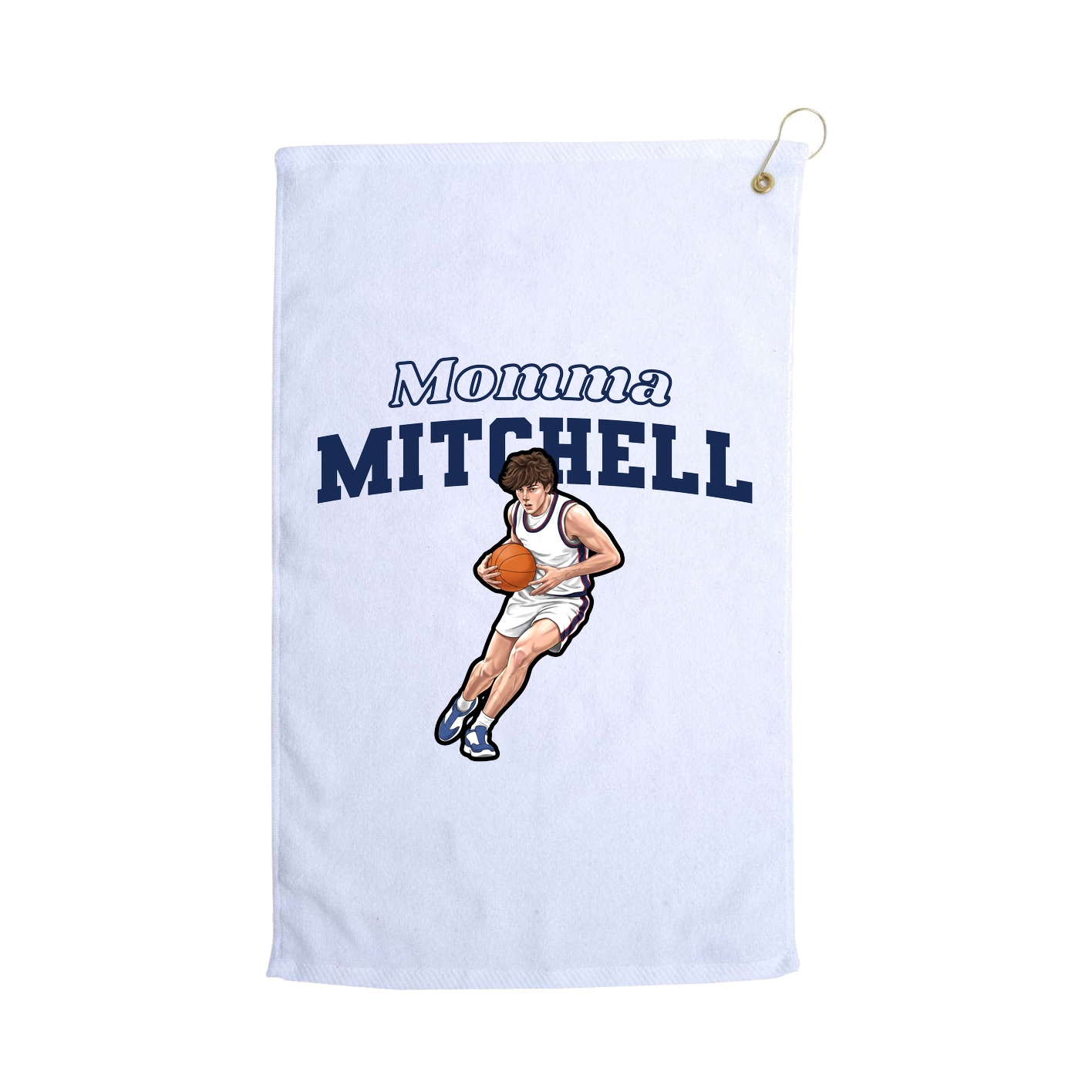 Golf Towel — Mothers Day Block in White