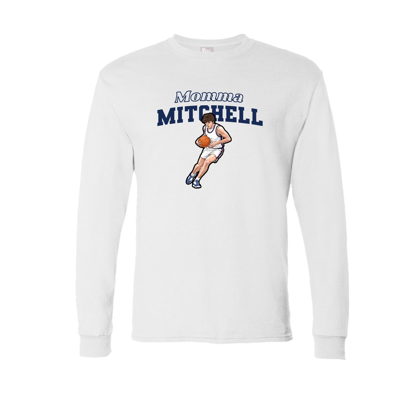 Long Sleeve Tee — Mothers Day Block in White