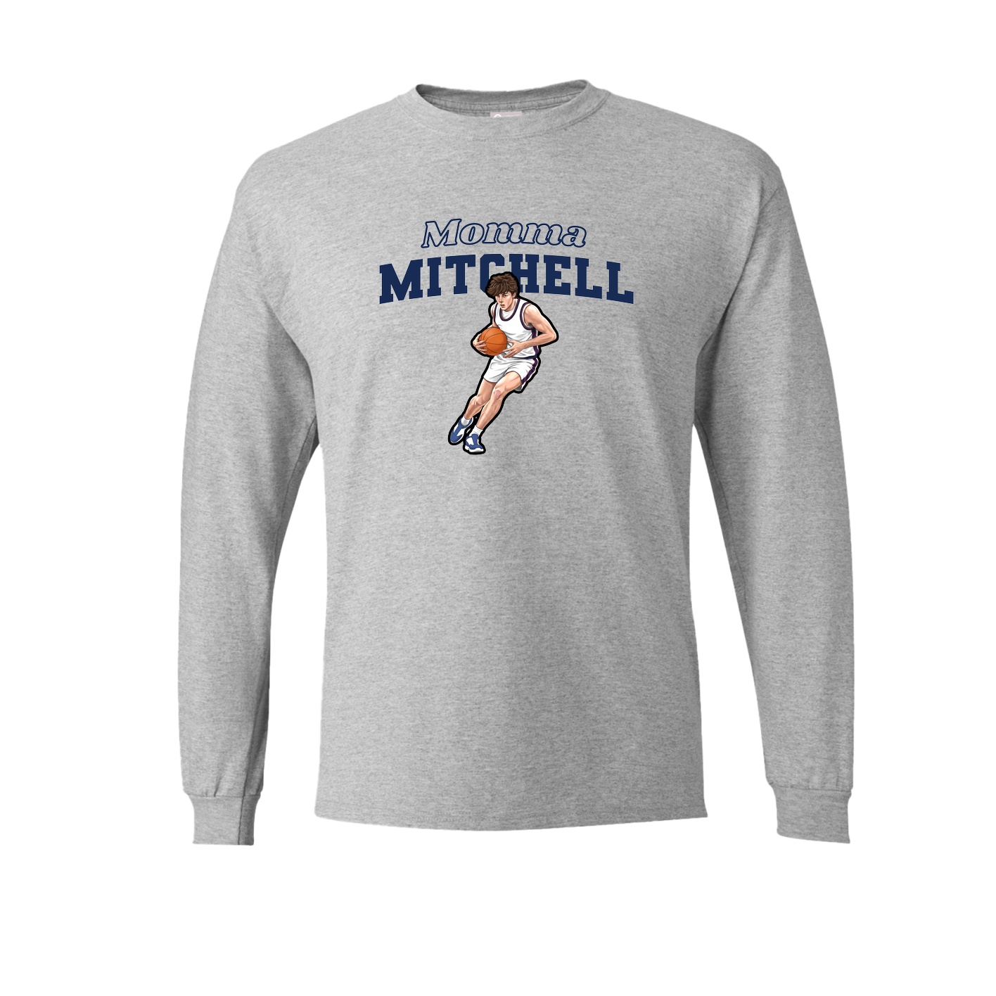 Long Sleeve Tee — Mothers Day Block in Grey