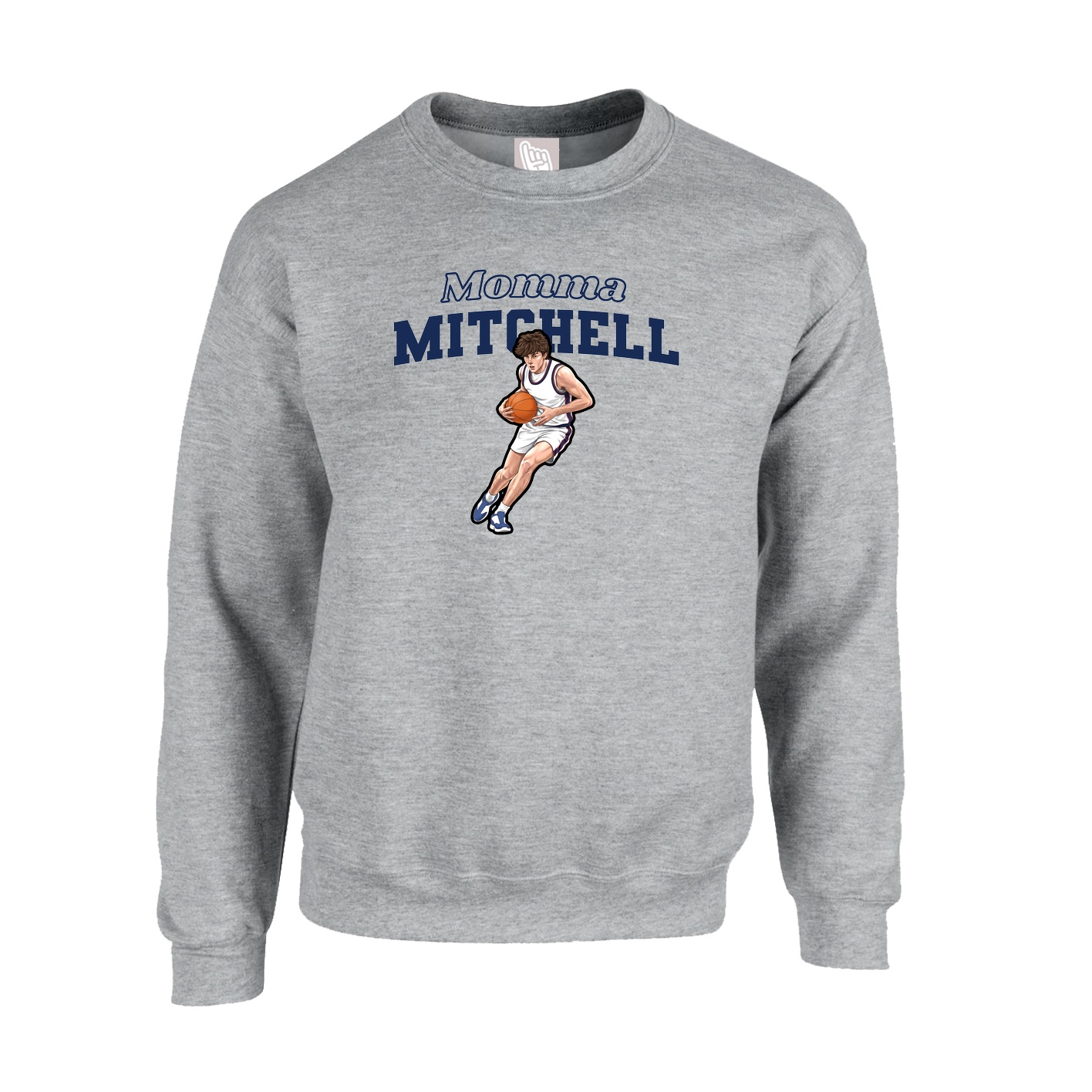 Fleece Crew — Mothers Day Block in Grey