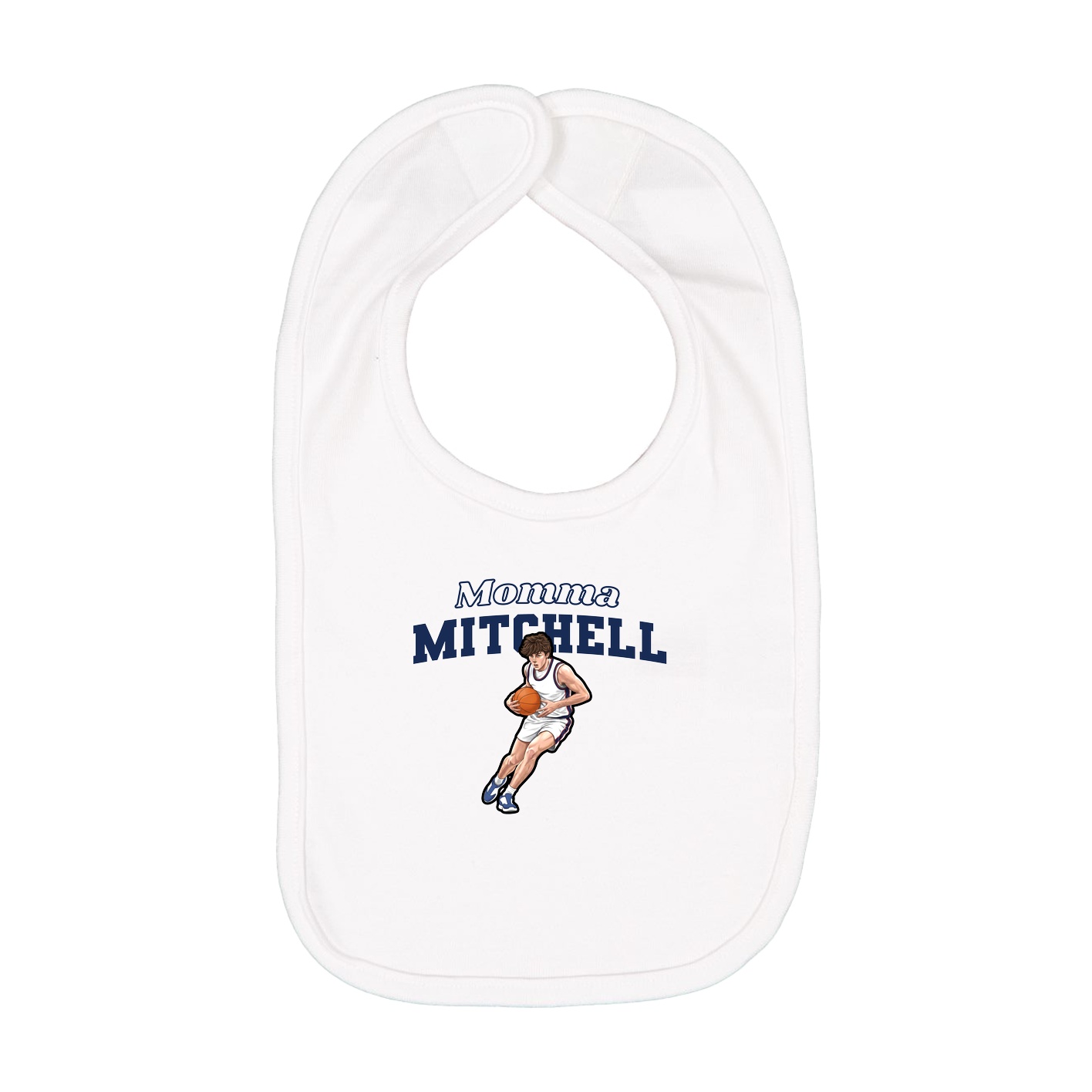 Infant Bib — Mothers Day Block in White