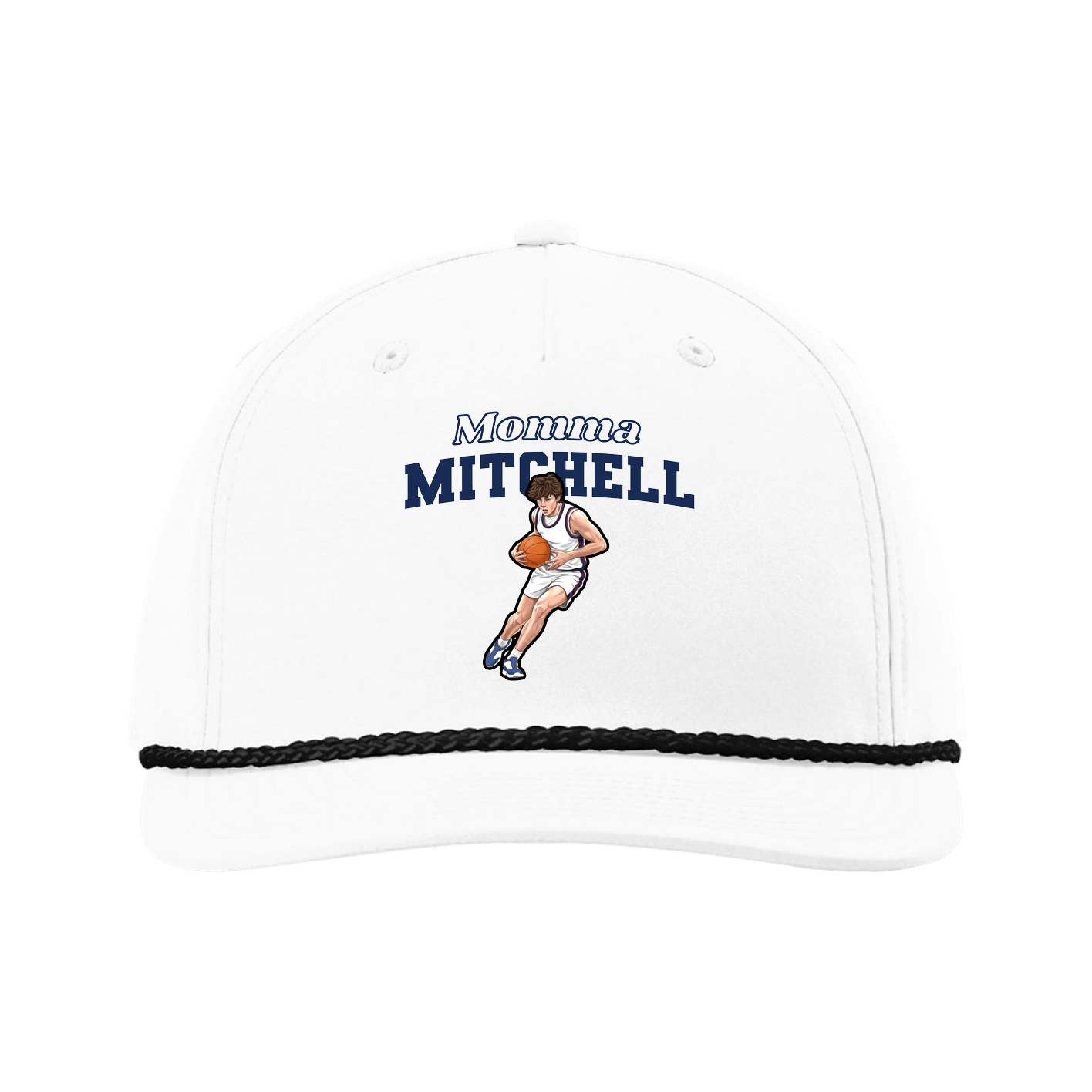Five-Panel Classic Rope Cap — Mothers Day Block in White