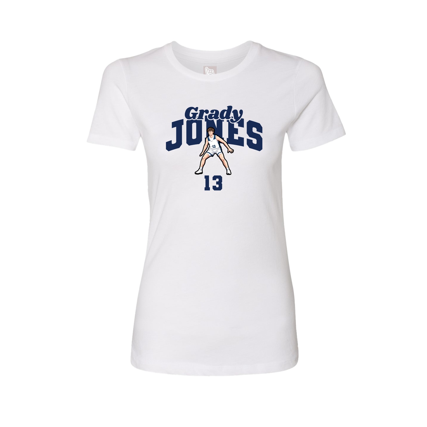Fitted Women's Tee — Signature Arch in White
