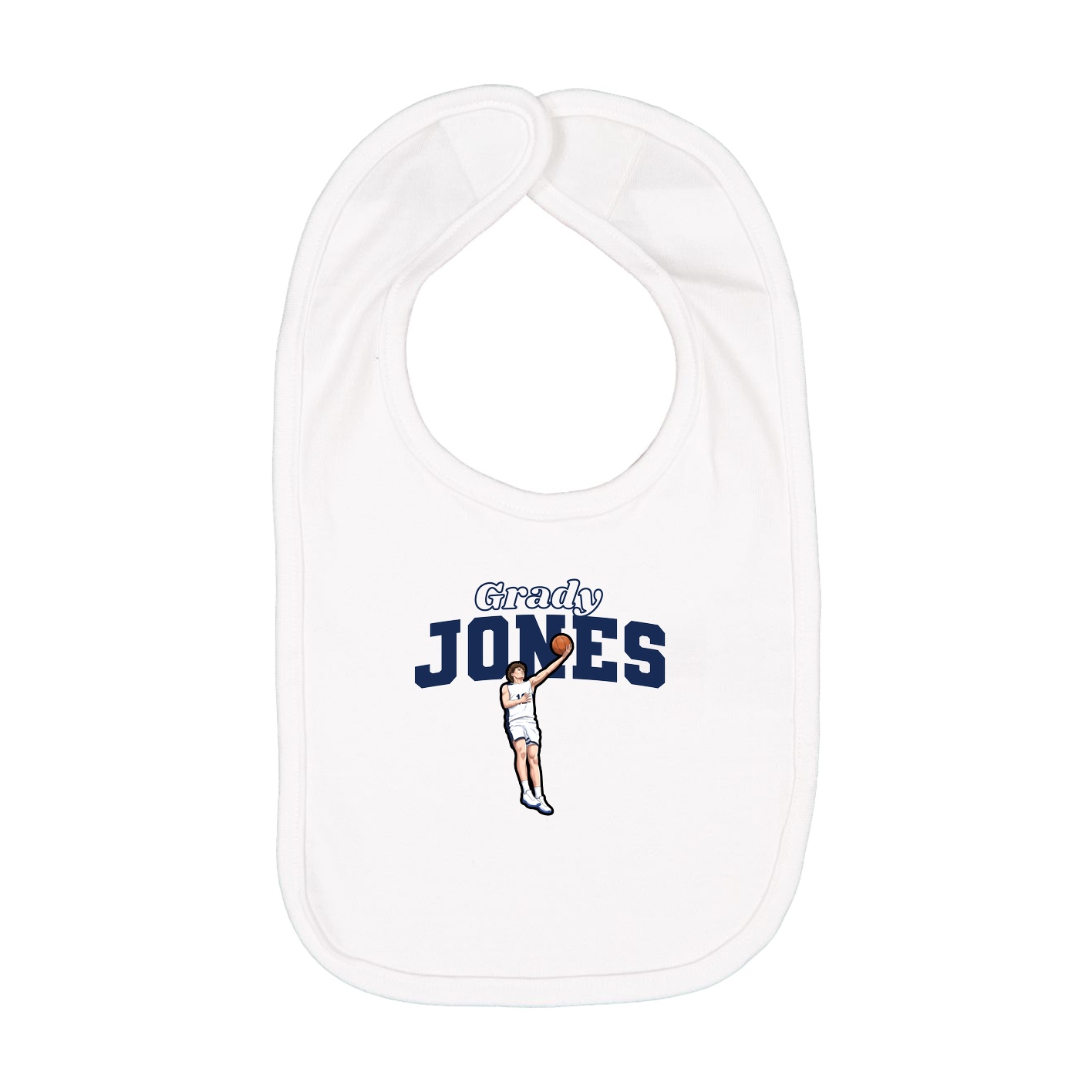 Infant Bib — Name Arch in White