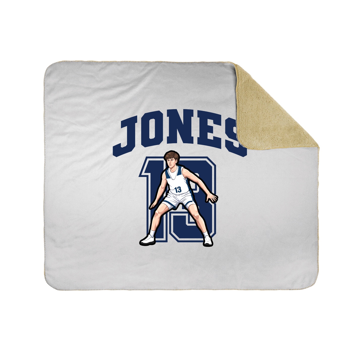 Throw Blanket — Number in White
