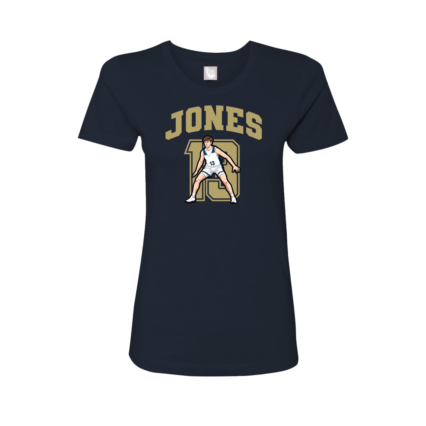 Fitted Women's Tee — Number in Navy