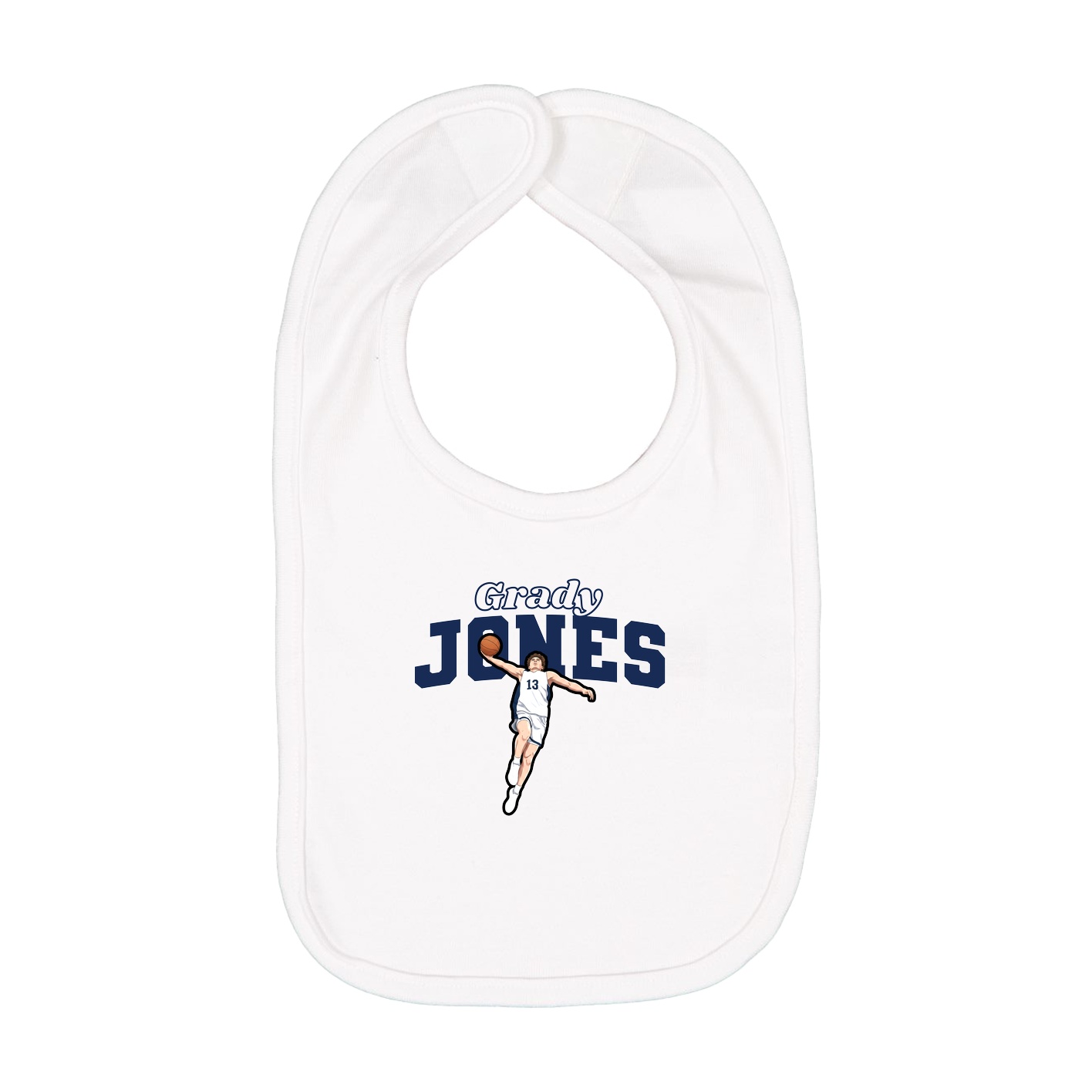 Infant Bib — Name Arch in White