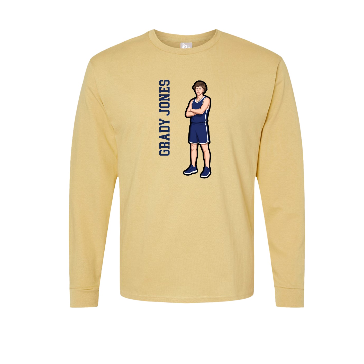 Long Sleeve Tee — Name Vertical in Vegas Gold