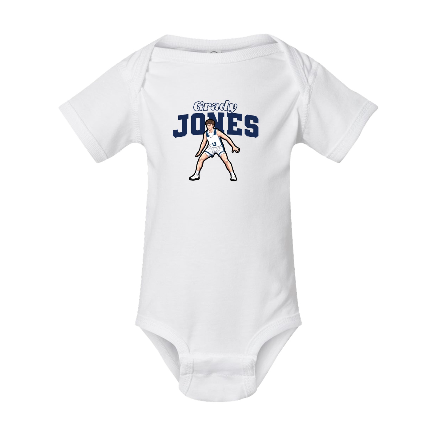 Baby Onesie — Name Arch in White