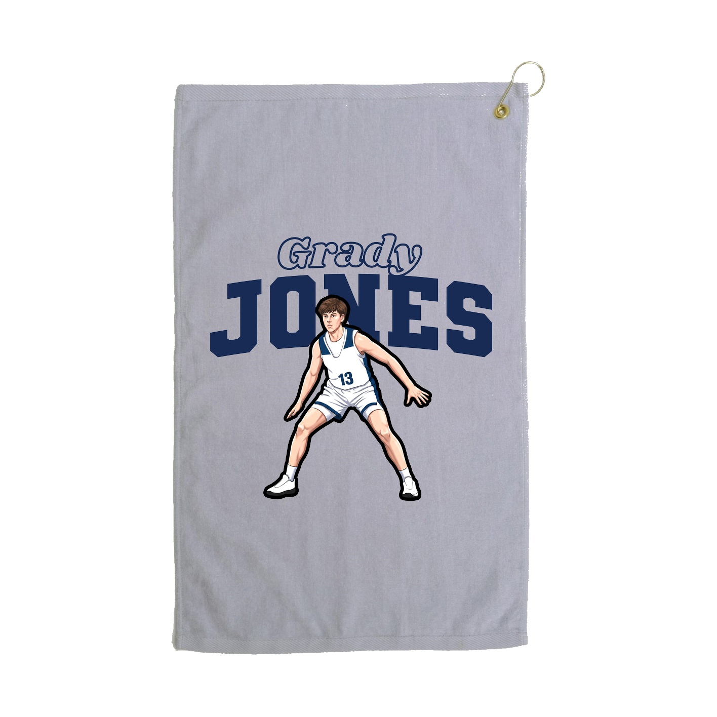 Golf Towel — Name Arch in Grey