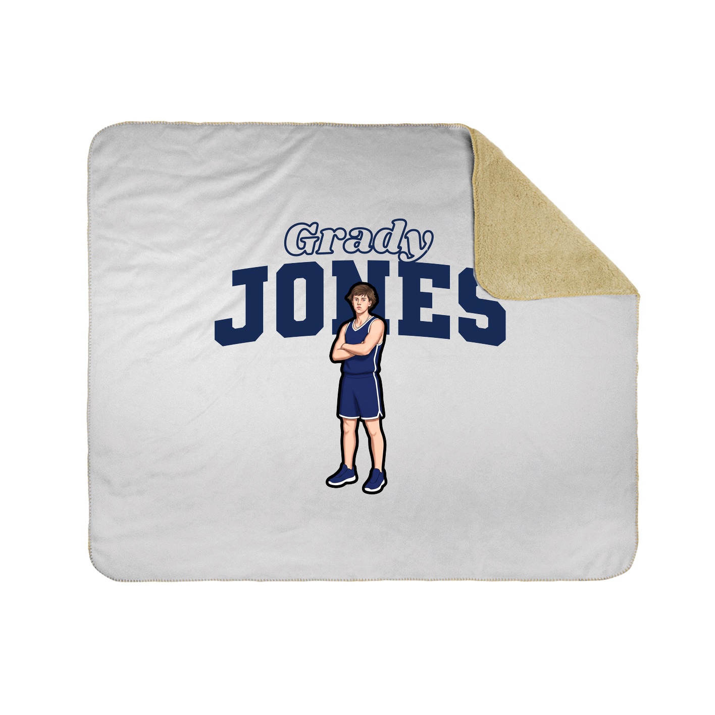 Throw Blanket — Name Arch in White