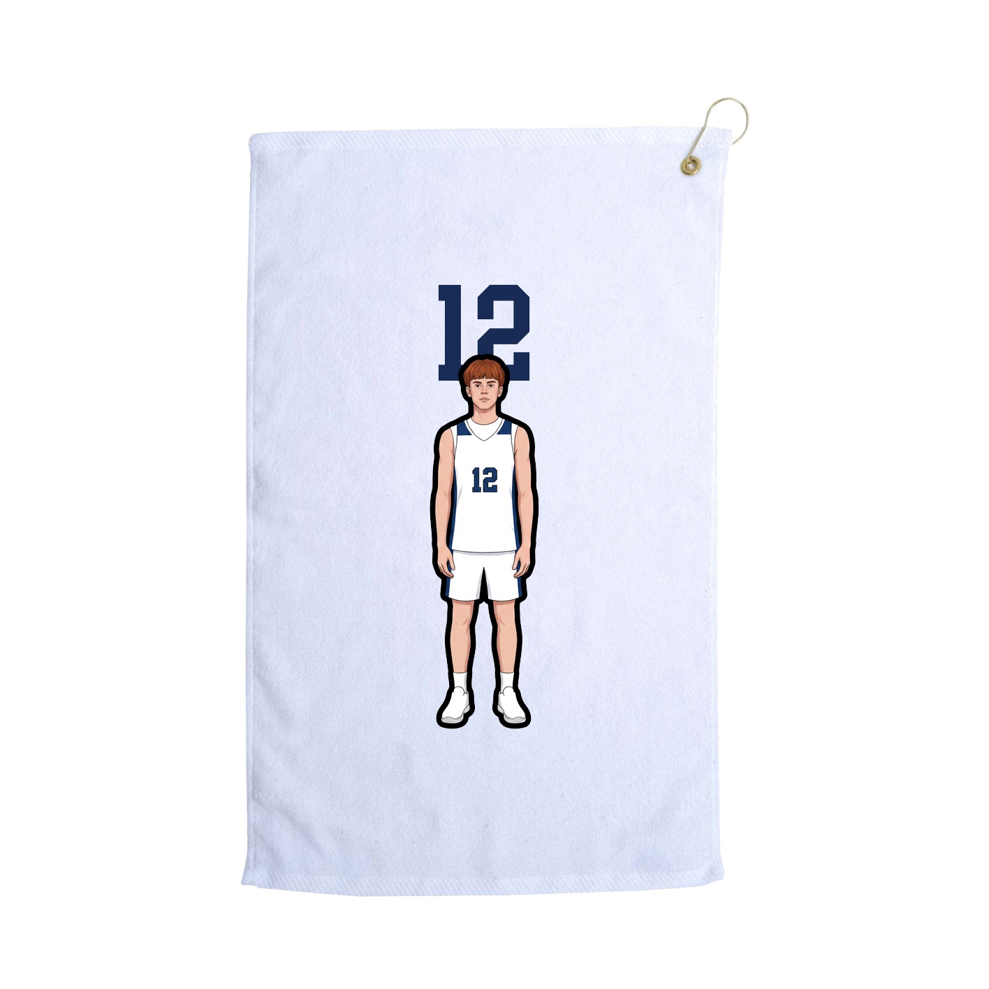 Golf Towel — Number Top in White
