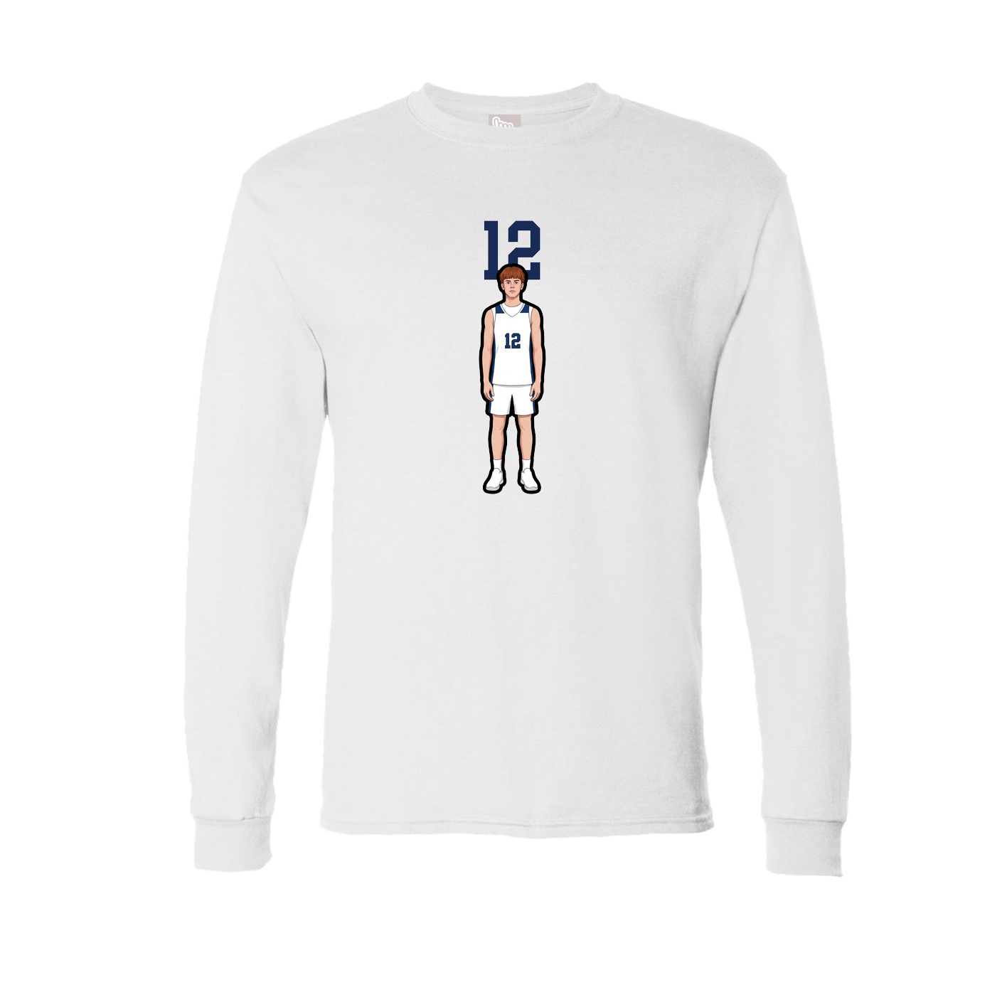 Long Sleeve Tee — Number Top in White