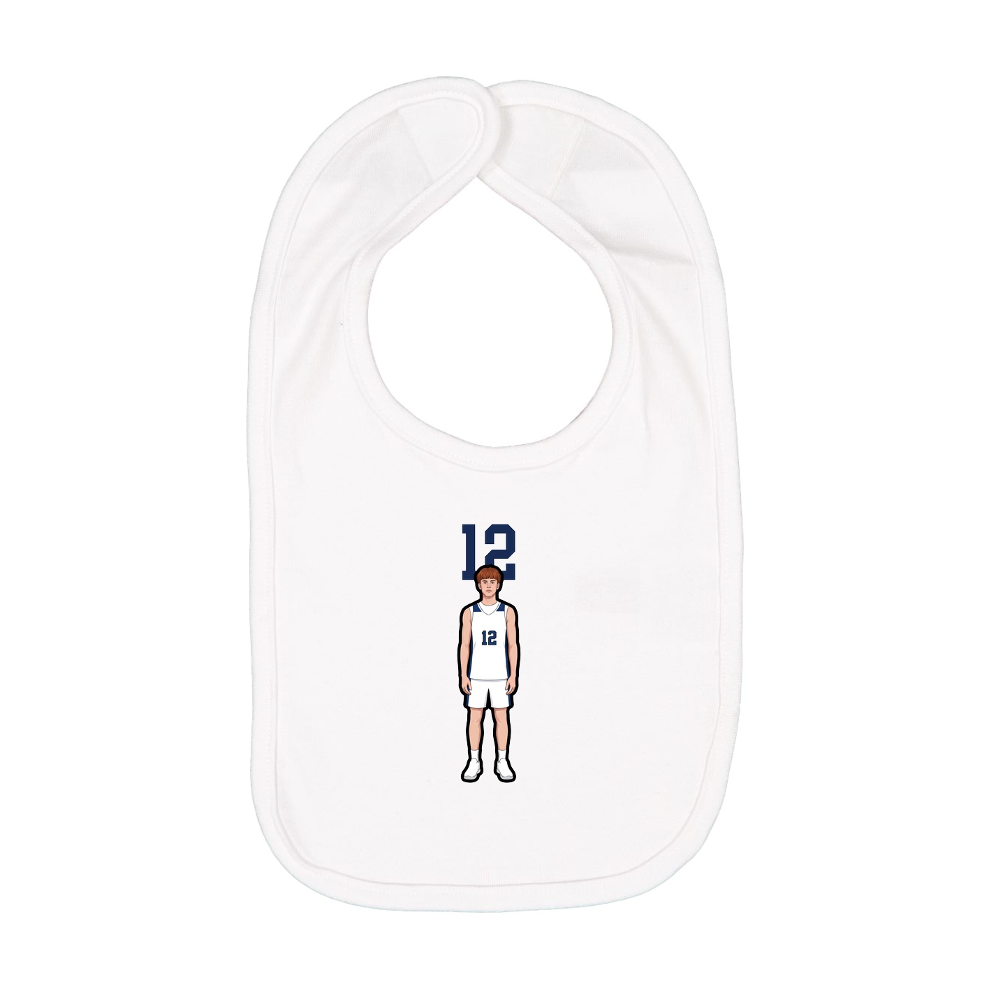 Infant Bib — Number Top in White