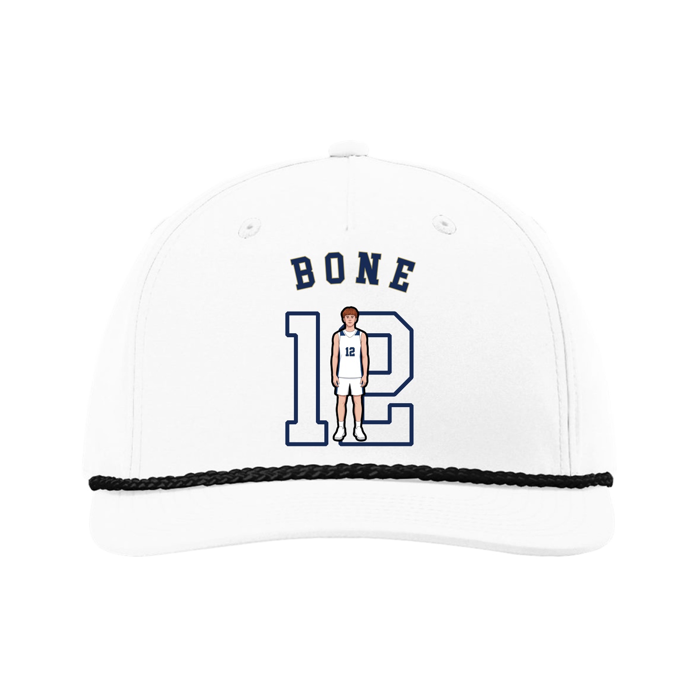 Five-Panel Classic Rope Cap — Shirsey Arch in White