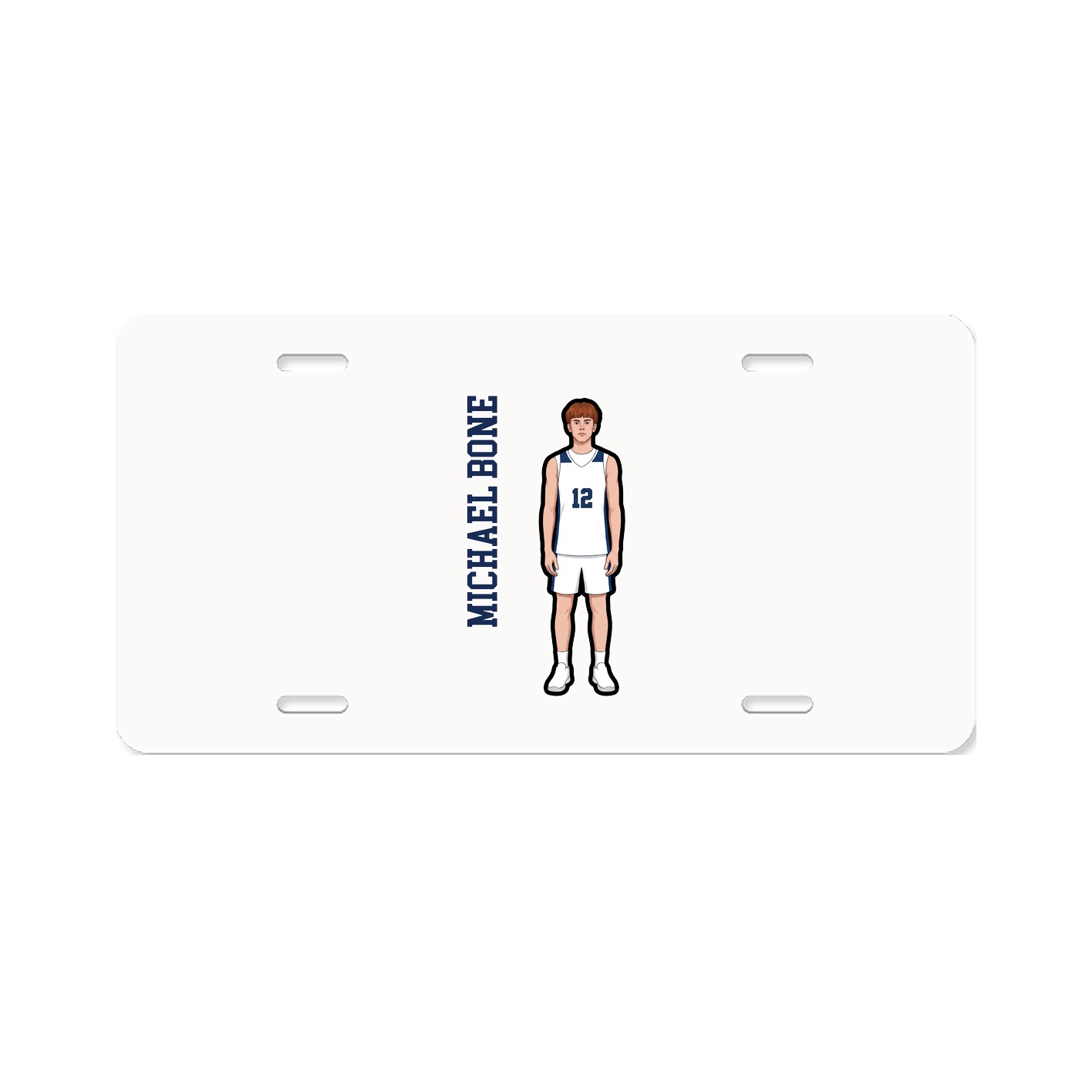 License Plate — Name Vertical in Classic