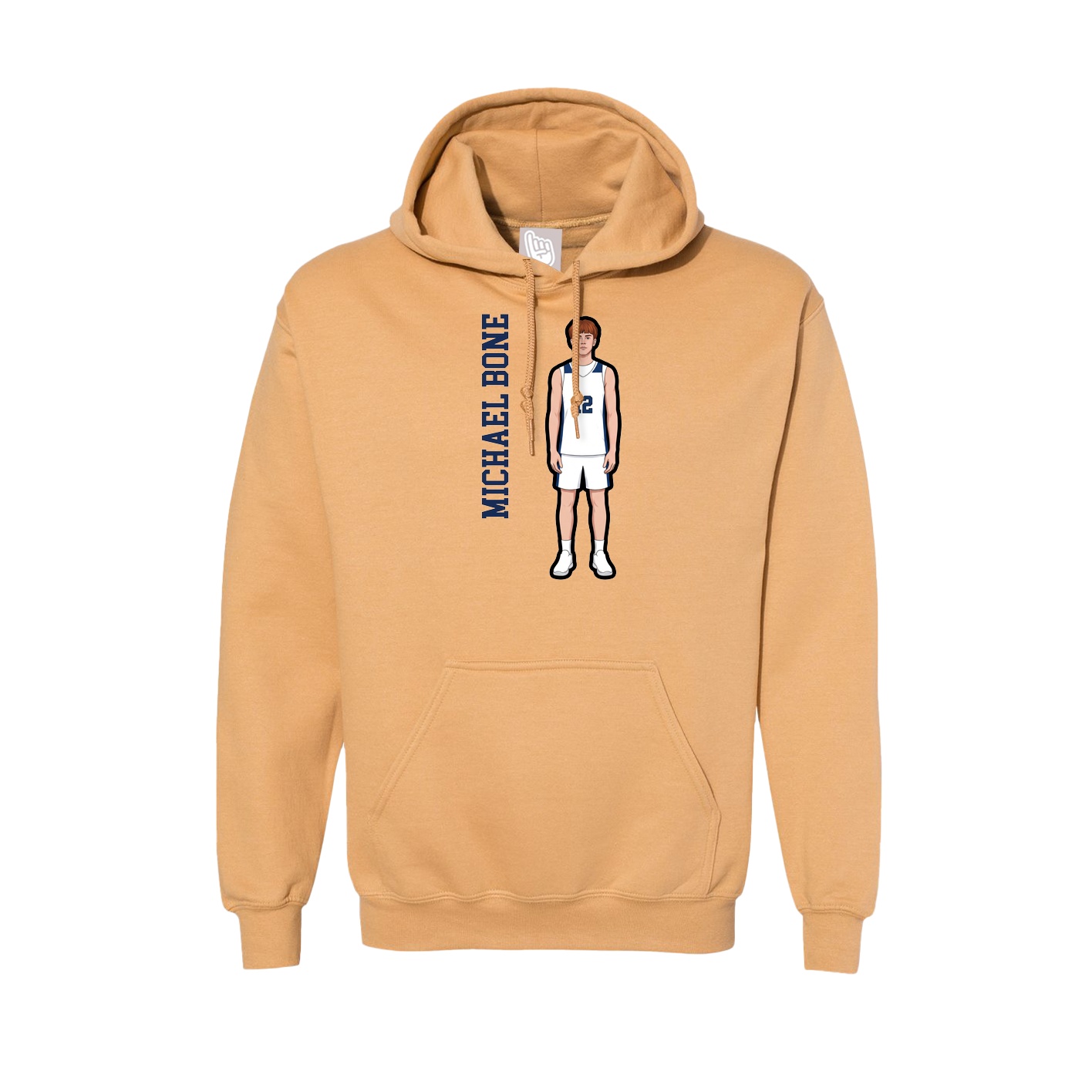 Hoodie — Name Vertical in Vegas Gold