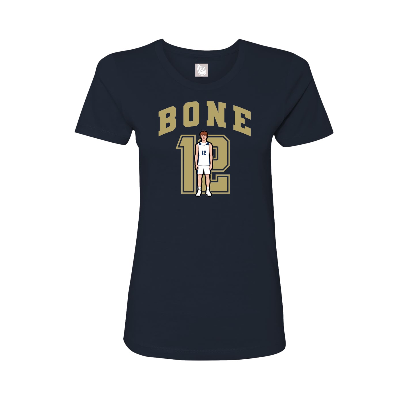 Fitted Women's Tee — Number in Navy