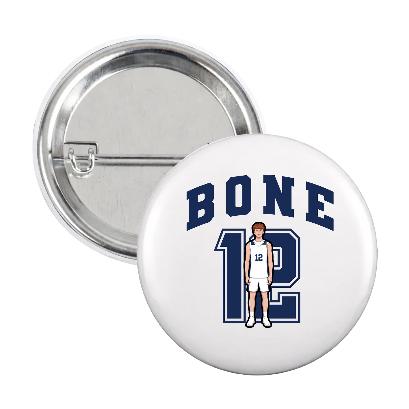 Game Day Button — Number in White