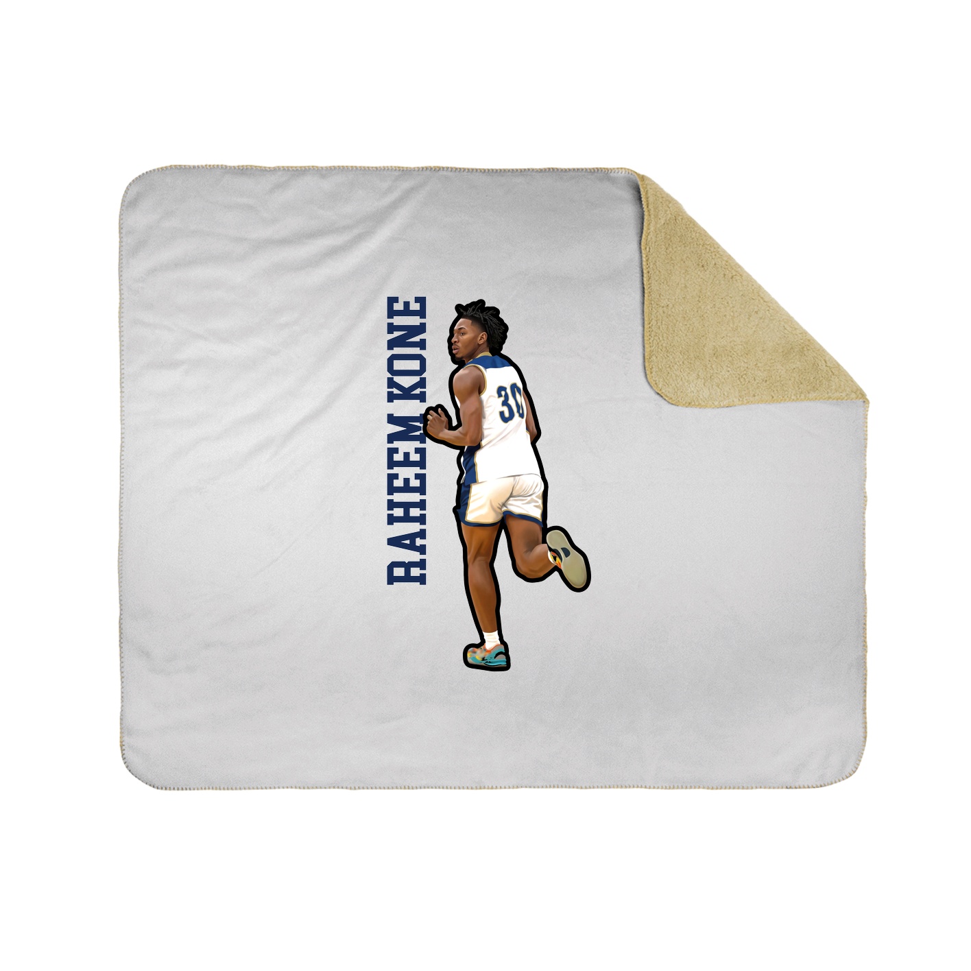 Throw Blanket — Name Vertical in White