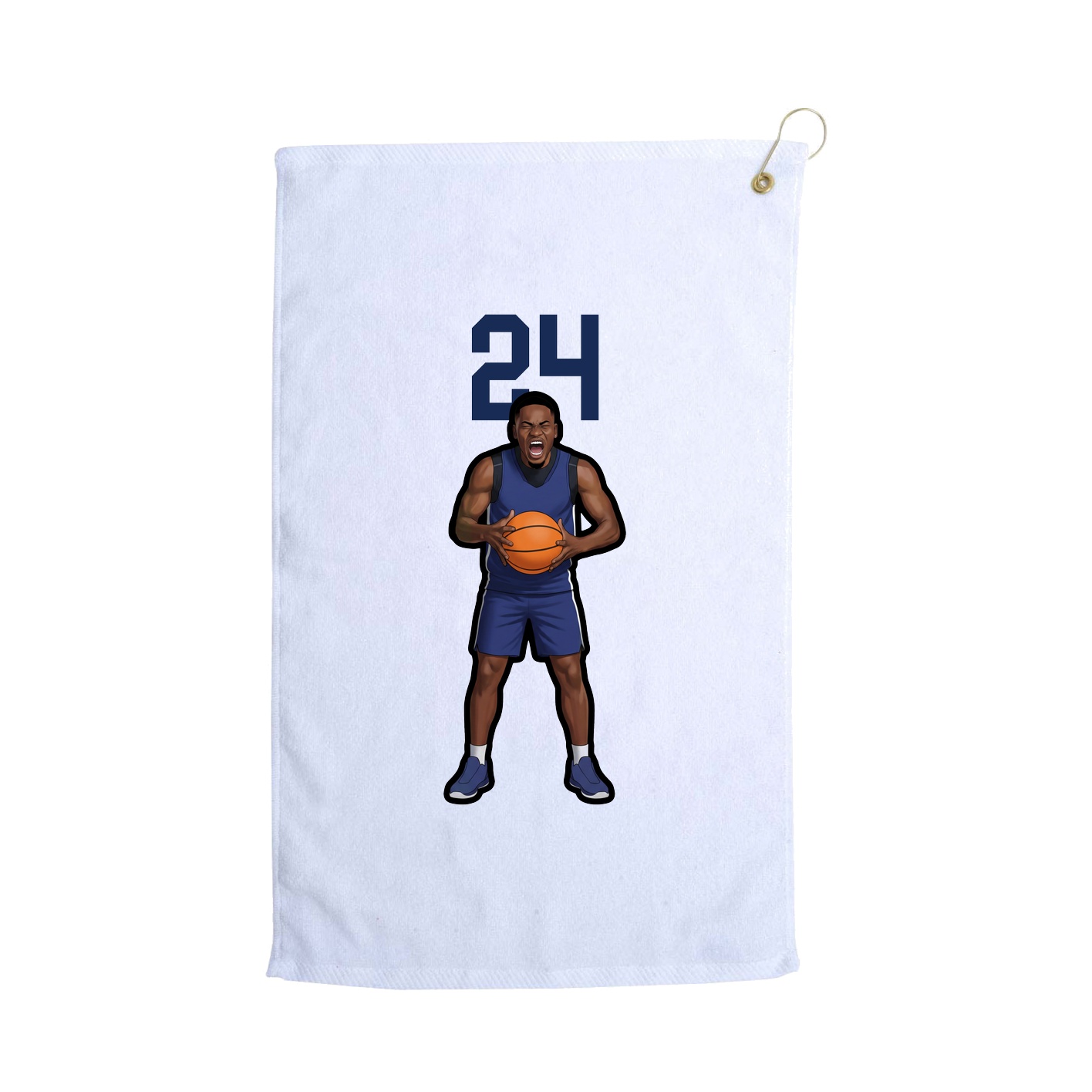 Golf Towel — Number Top in White