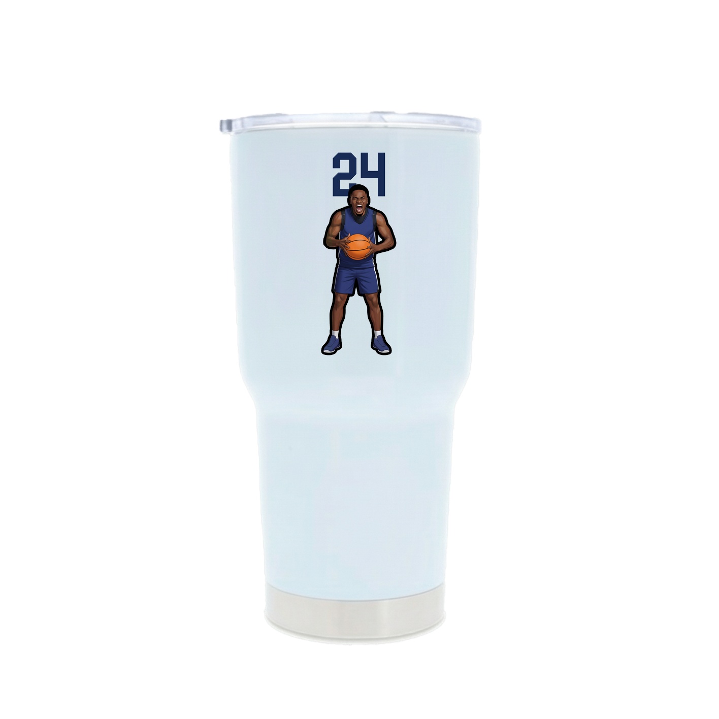 30oz Stainless Steel Tumbler — Number Top in White