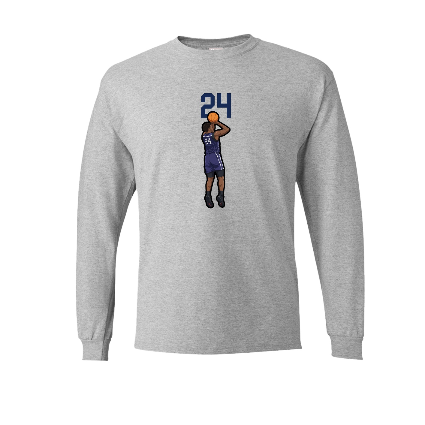 Long Sleeve Tee — Number Top in Grey