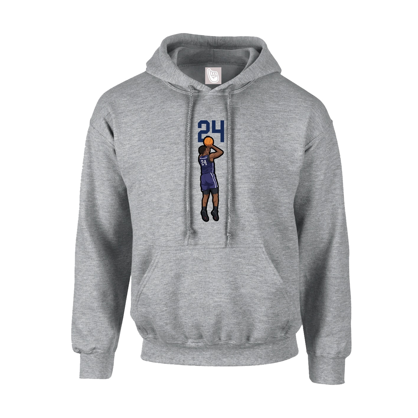 Hoodie — Number Top in Grey