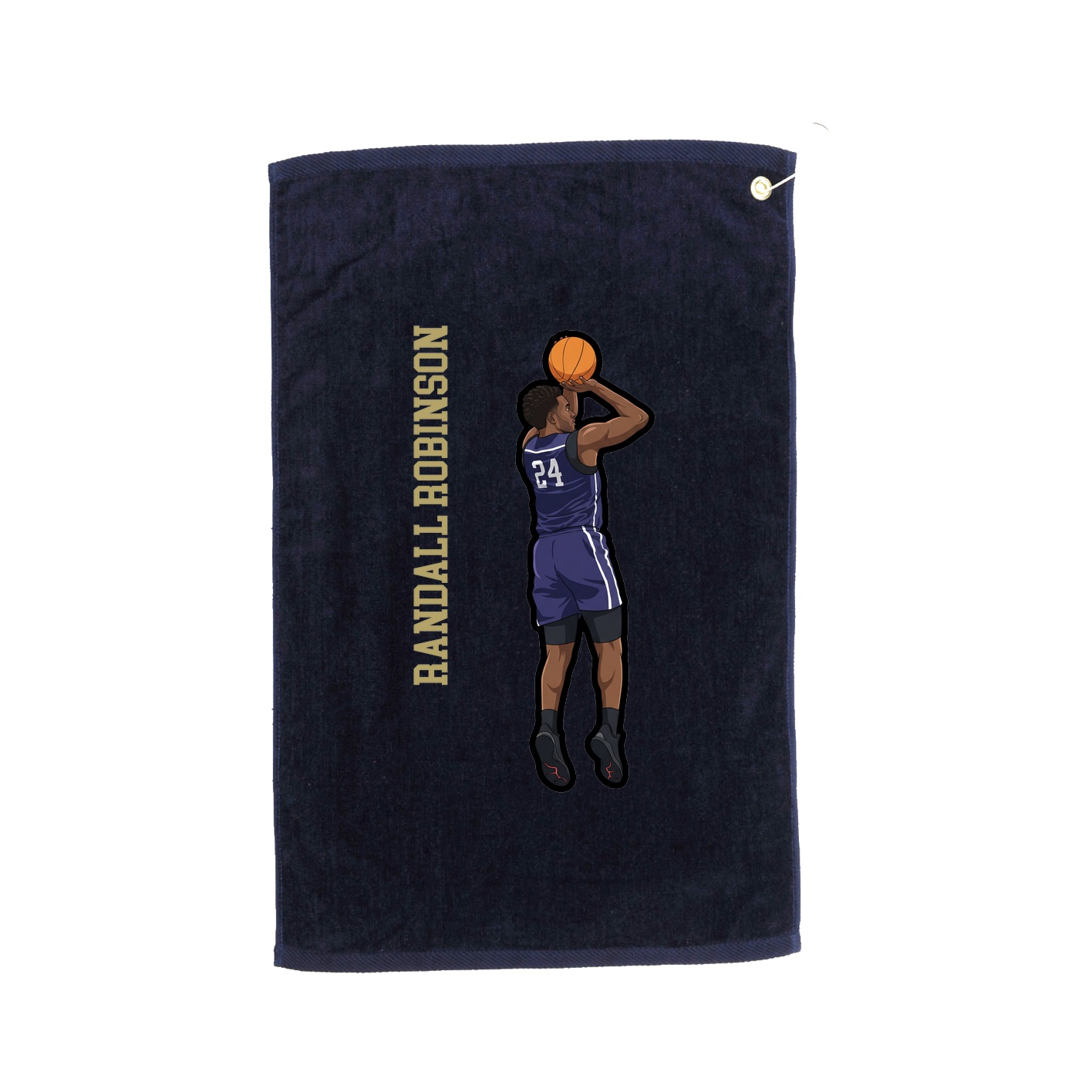 Golf Towel — Name Vertical in Navy
