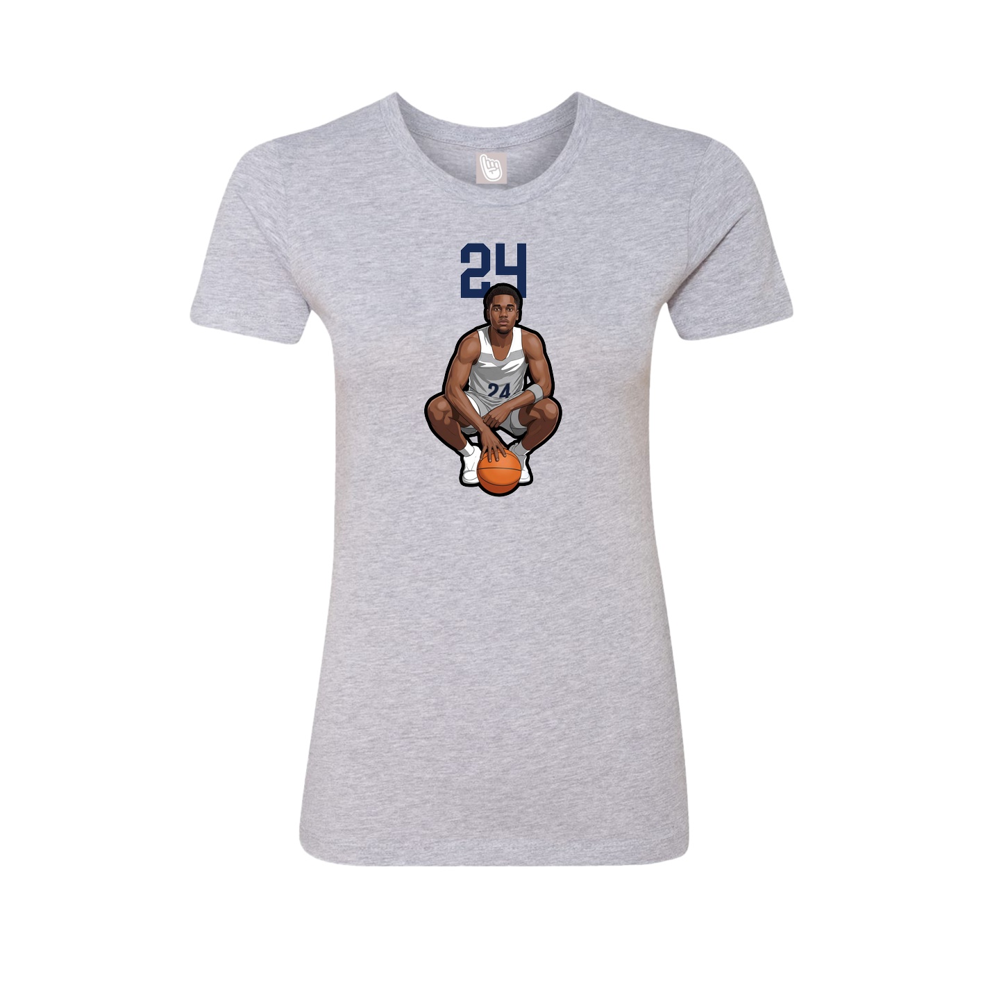 Fitted Women's Tee — Number Top in Grey