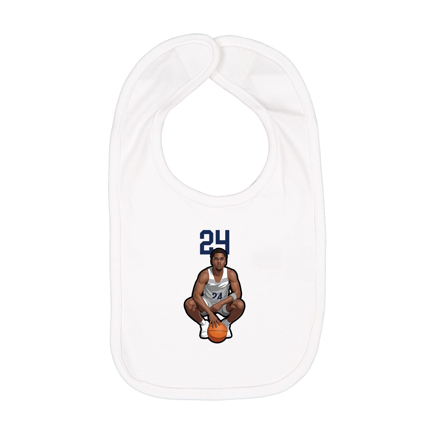 Infant Bib — Number Top in White