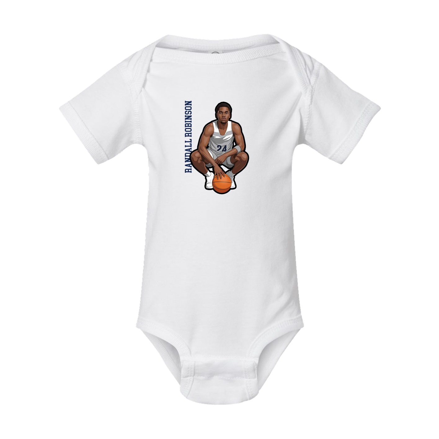 Baby Onesie — Name Vertical in White