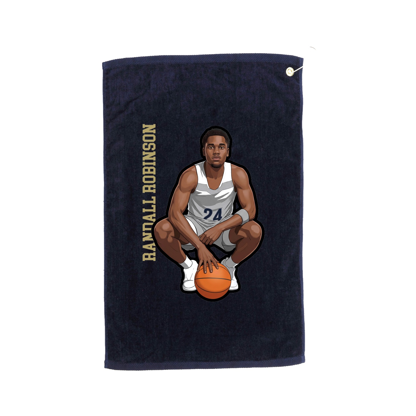 Golf Towel — Name Vertical in Navy