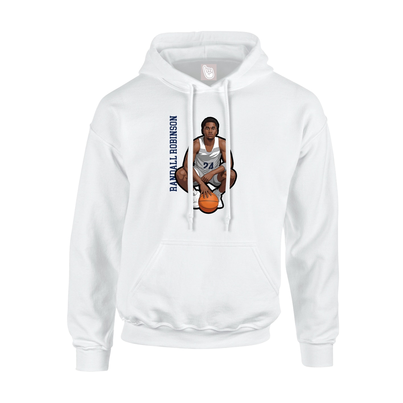 Youth Hoodie — Name Vertical in White