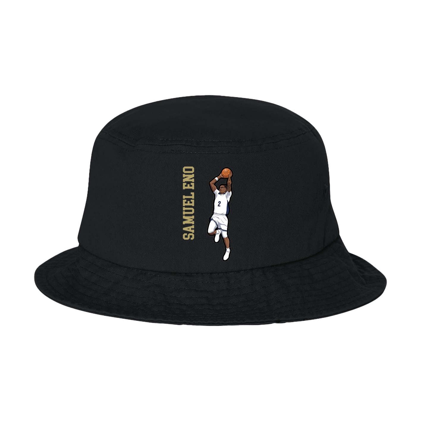 Bucket Cap — Name Vertical in Black