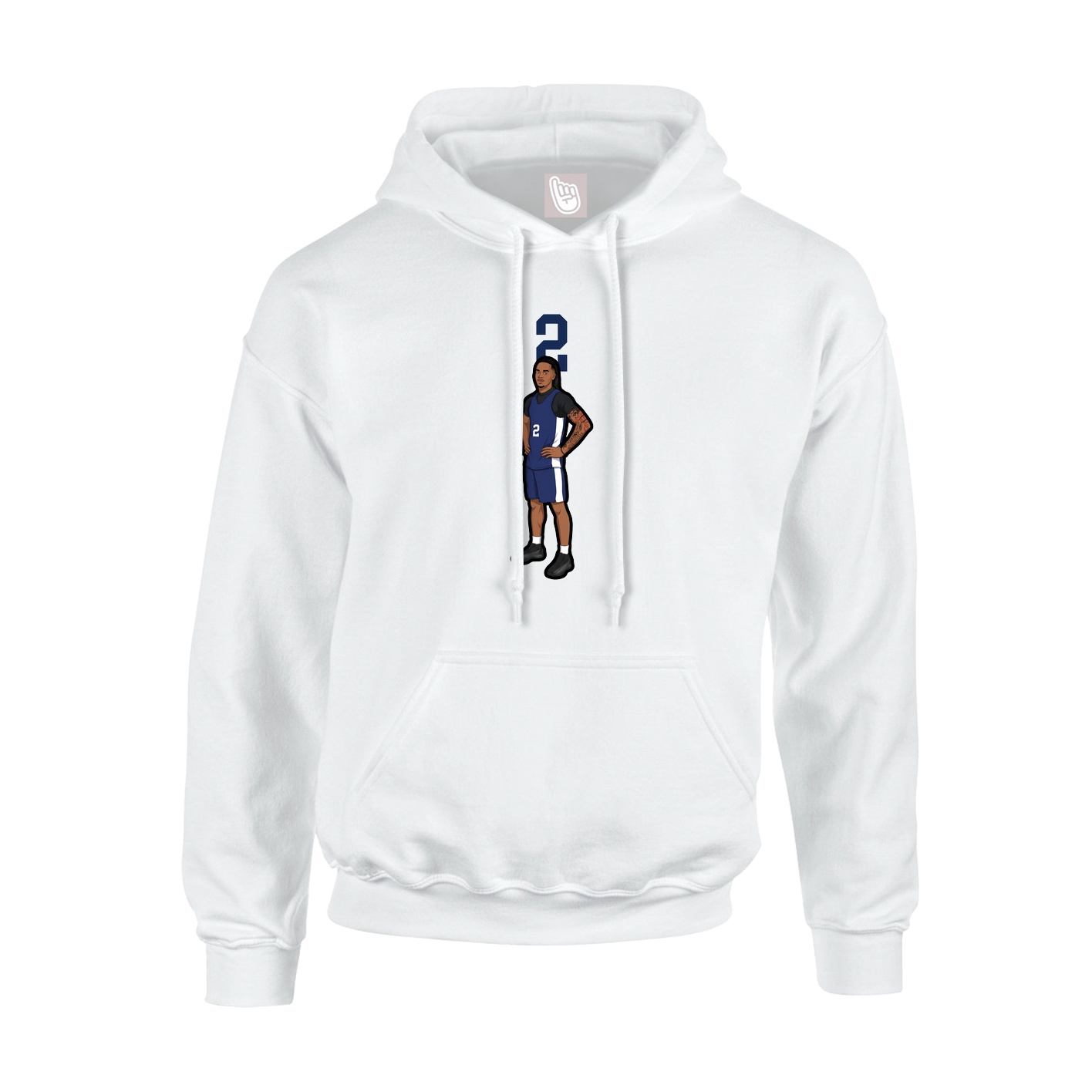 Hoodie — Number Top in White