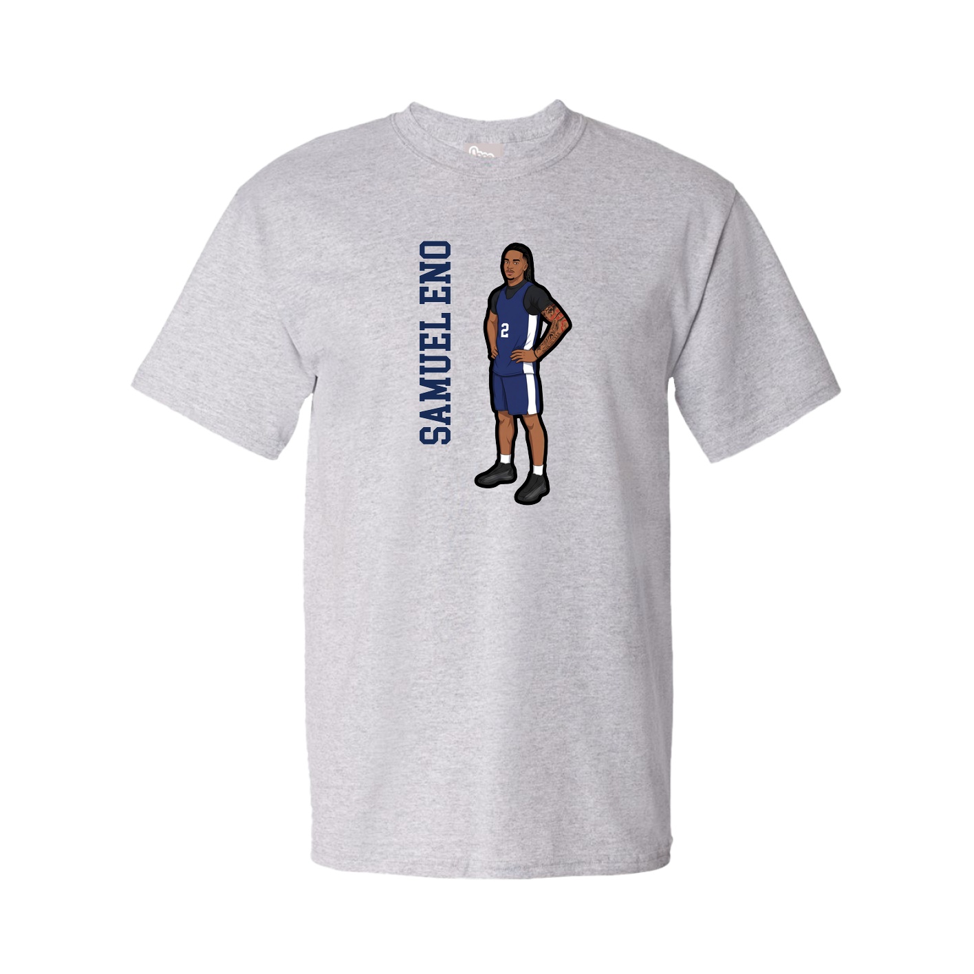 Youth Tee — Name Vertical in Grey