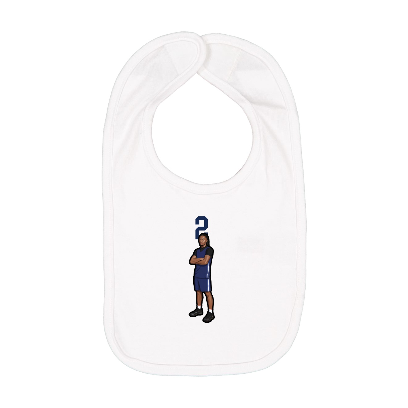 Infant Bib — Number Top in White