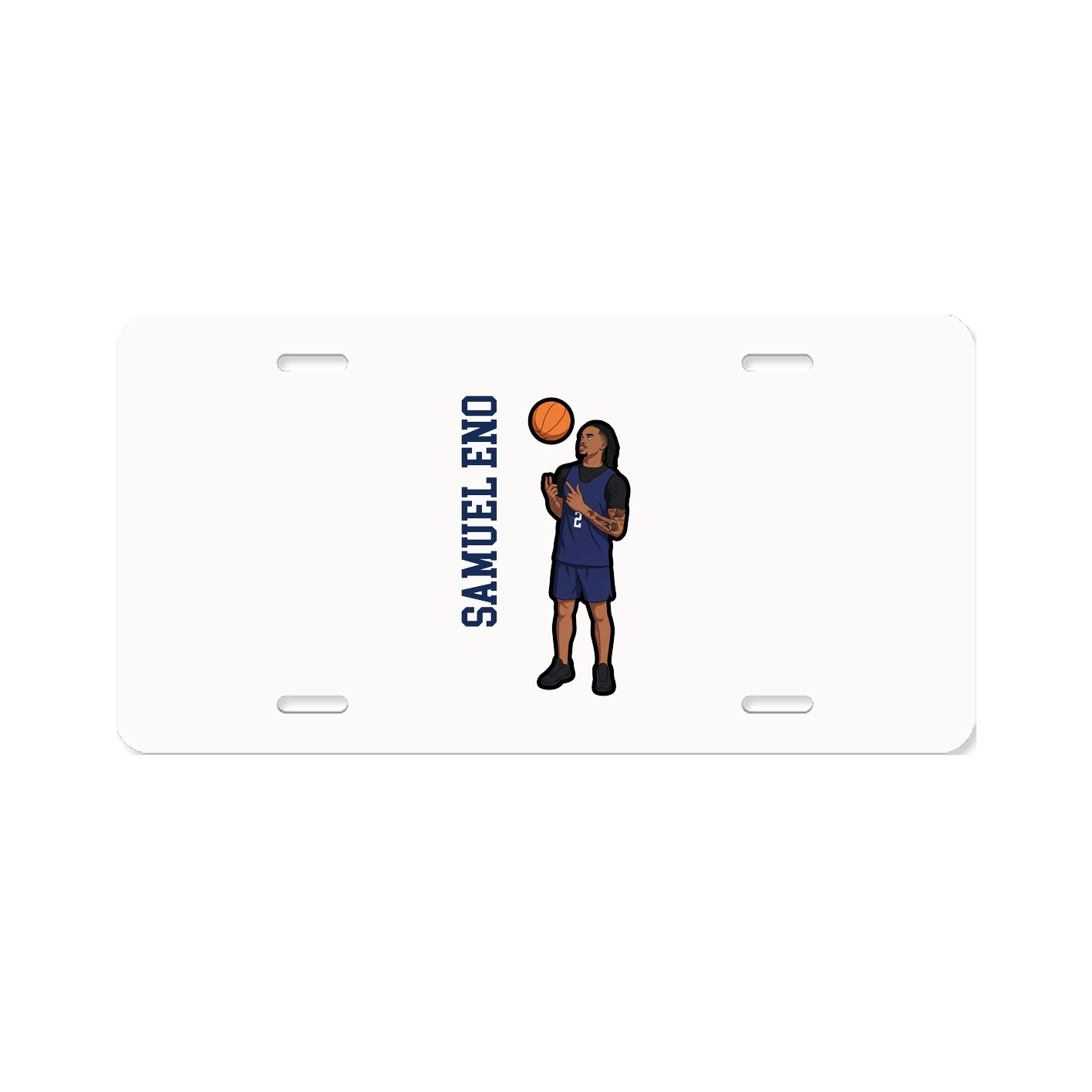 License Plate — Name Vertical in Classic