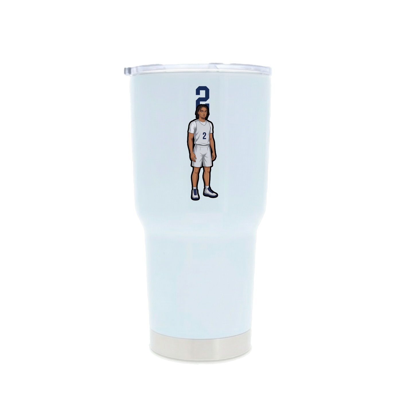 30oz Stainless Steel Tumbler — Number Top in White