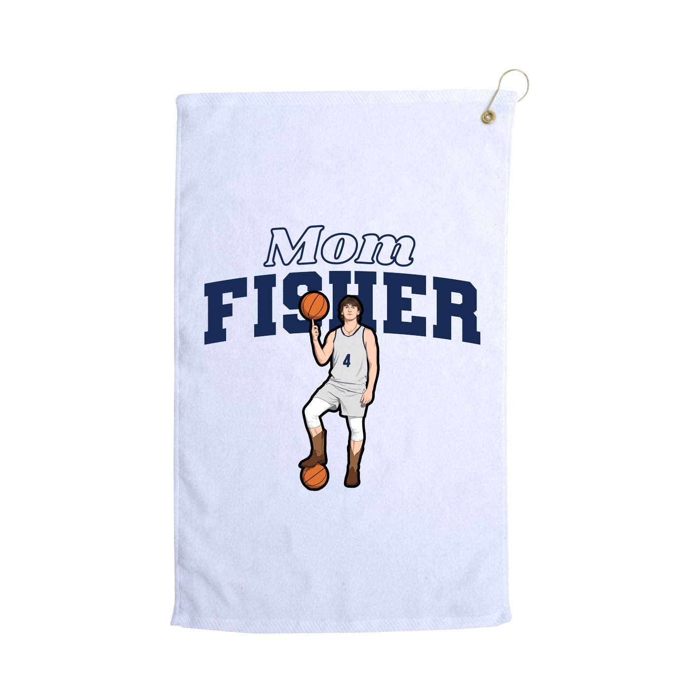 Golf Towel — Mothers Day Block in White