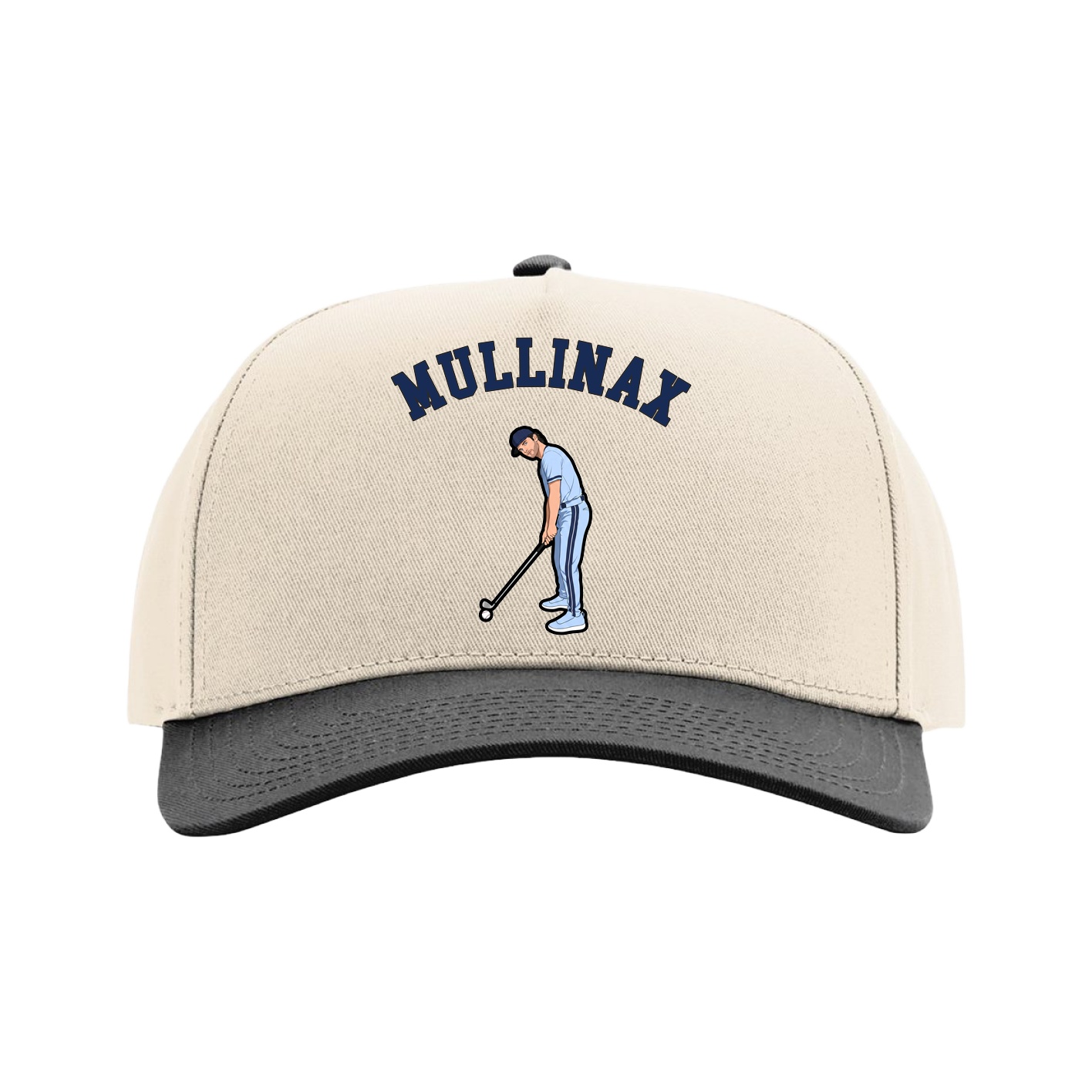 Full Fabric Five-Panel Champ Cap — Shirsey Arch in Cream/Black