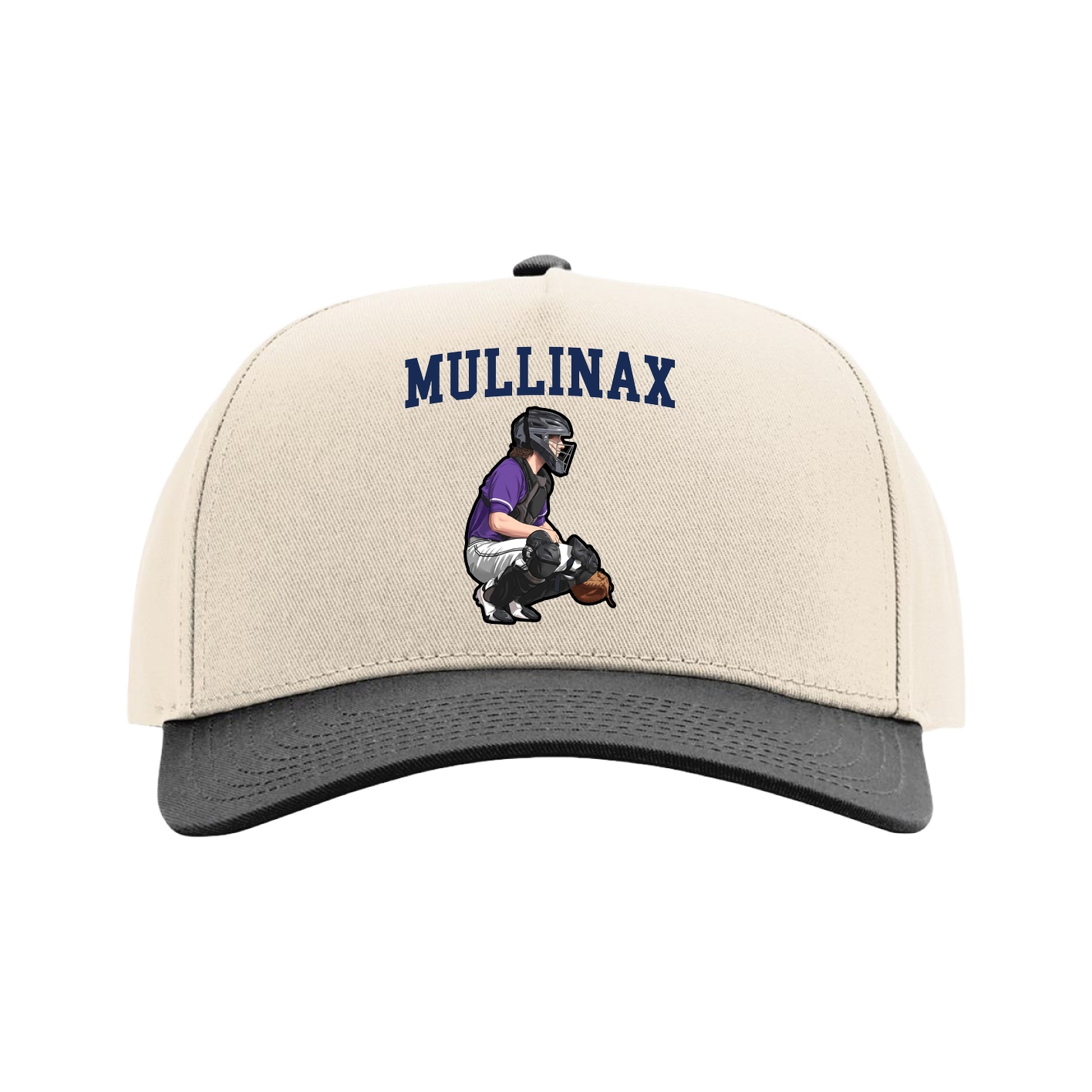 Full Fabric Five-Panel Champ Cap — Shirsey in Cream/Black