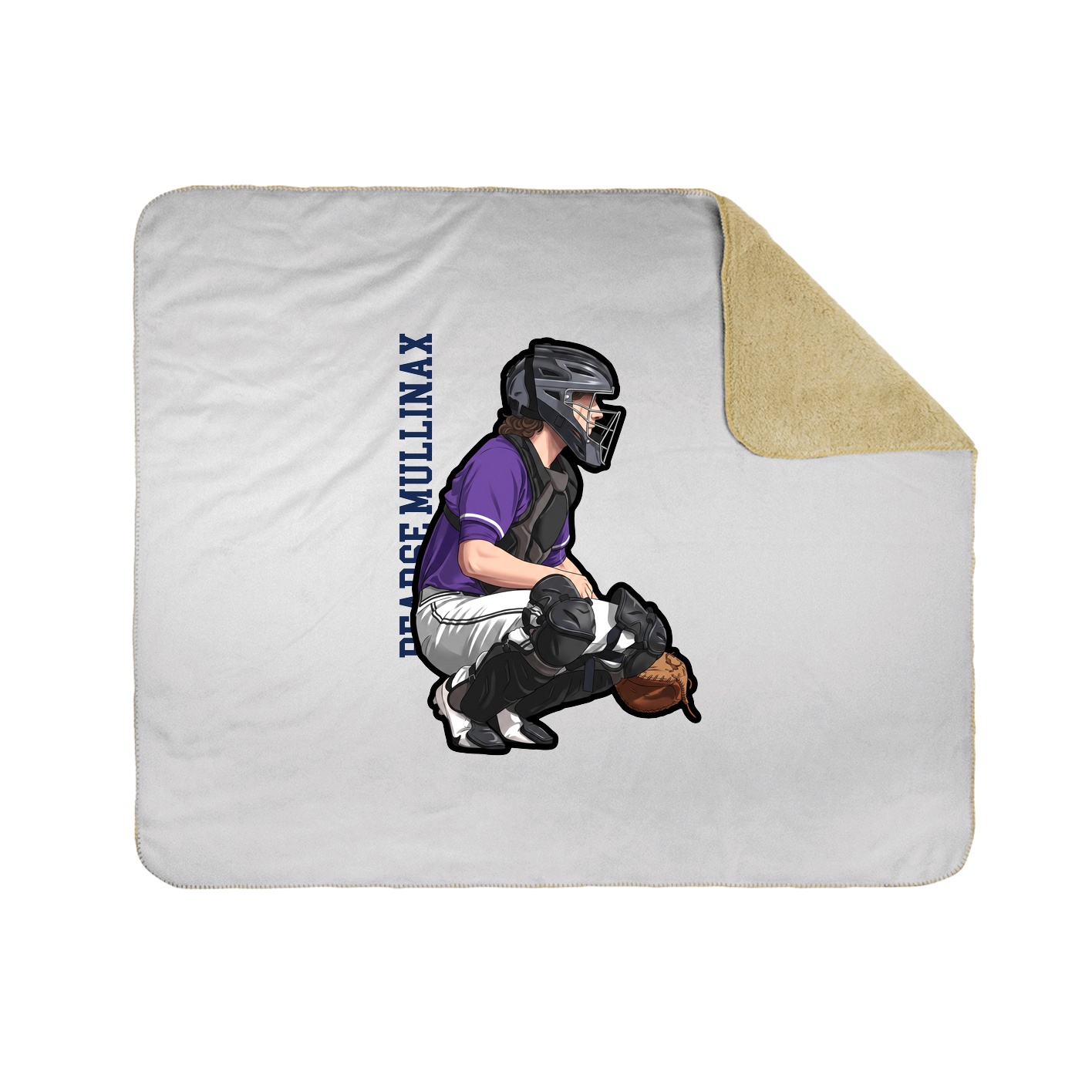Throw Blanket — Name Vertical in White