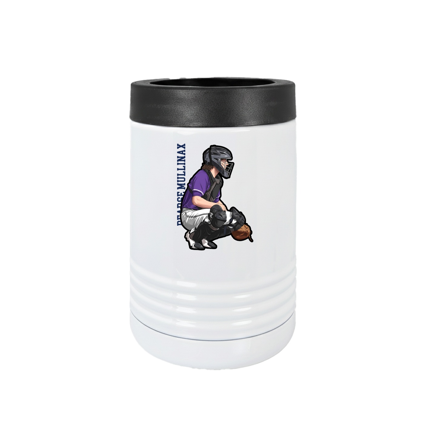 Beverage Holder — Name Vertical in White