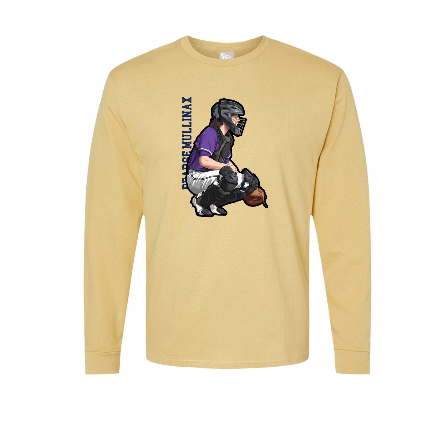 Long Sleeve Tee — Name Vertical in Vegas Gold
