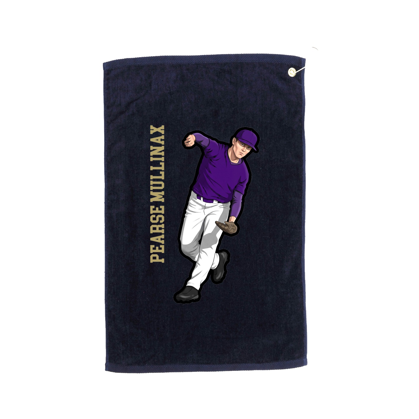 Golf Towel — Name Vertical in Navy