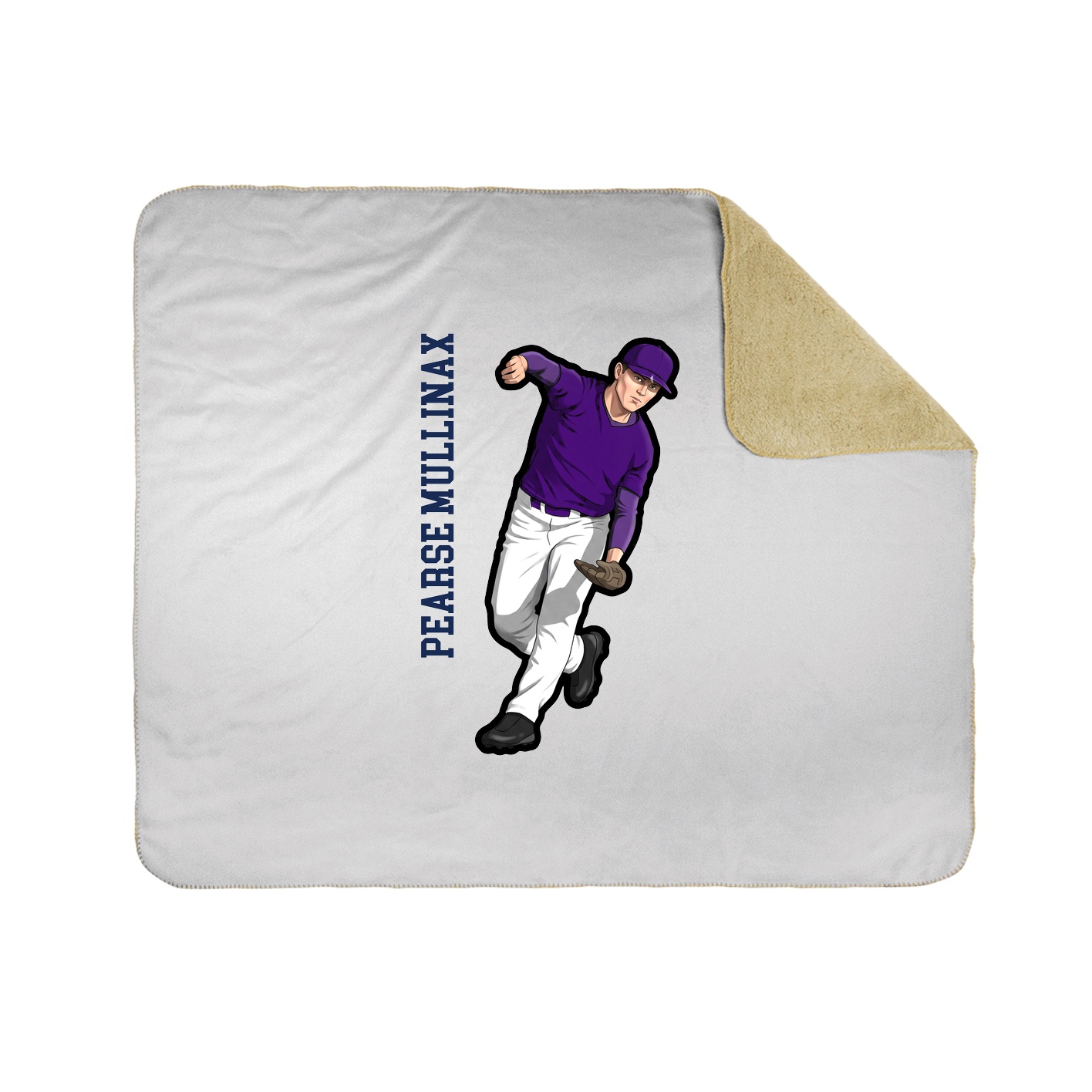 Throw Blanket — Name Vertical in White