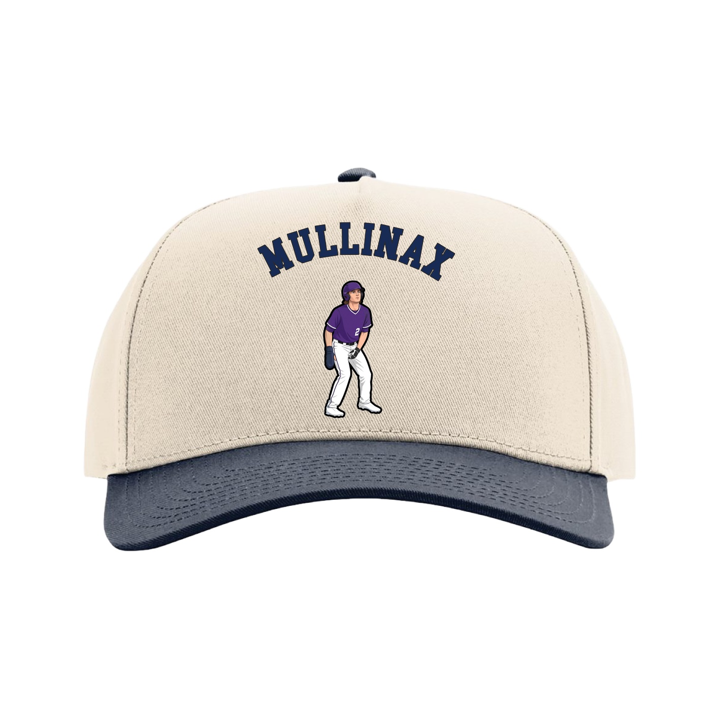 Full Fabric Five-Panel Champ Cap — Shirsey Arch in Cream/Navy